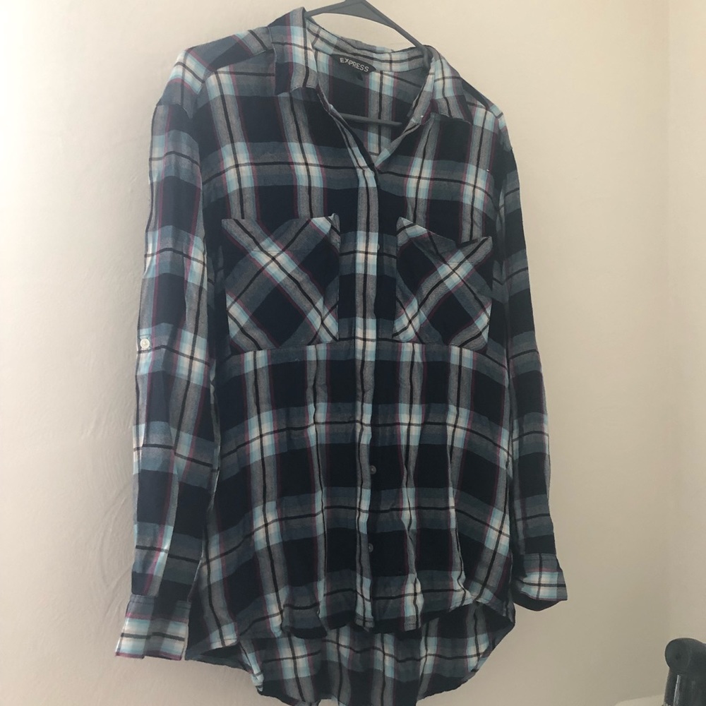 Express plaid button down shirt